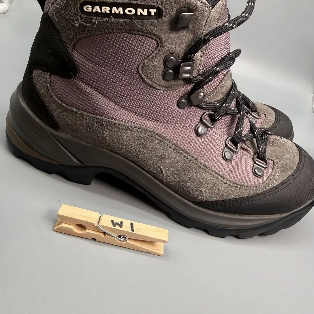 Garmont Women’s 6.5 Gray Black Lace Up Trekking Cap Toe Waterproof Hiking Boots